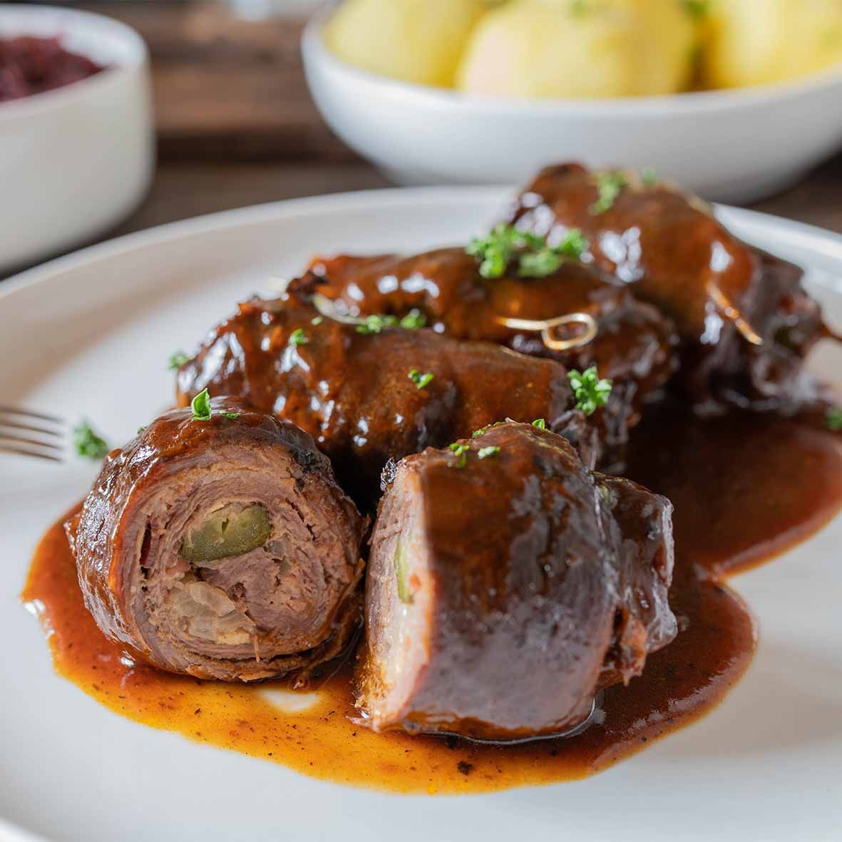 Rinderroulade – Klassisch gefüllt &amp; geschmort (2 x 250g)