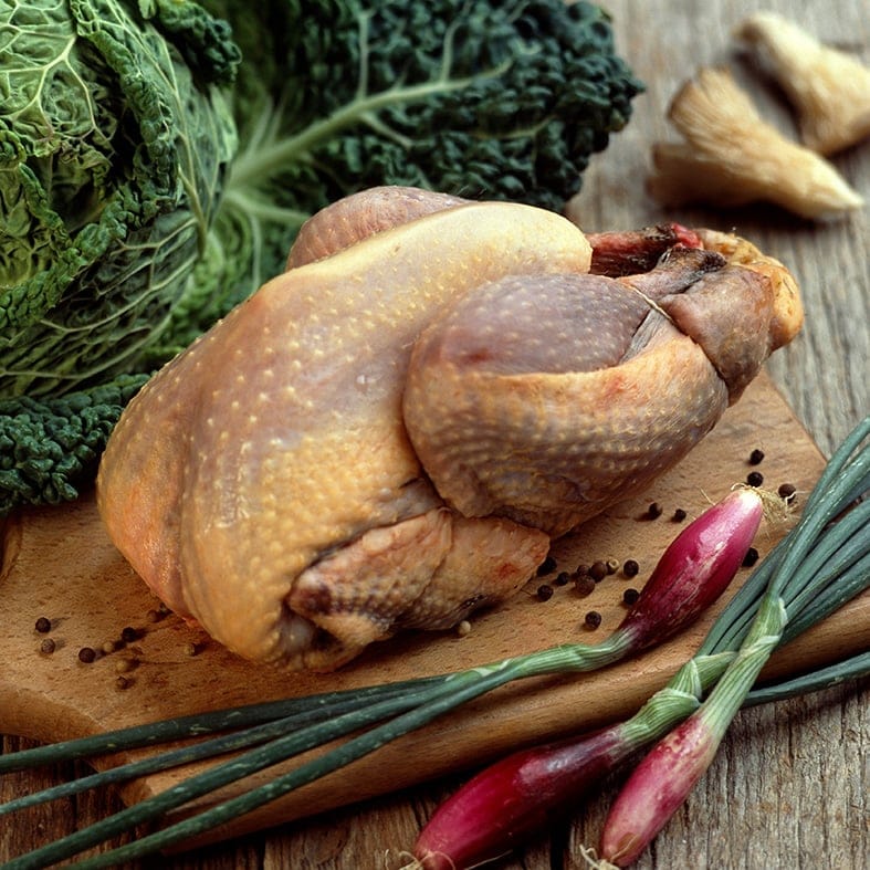 Perlhuhn ganz, roh, bratfertig, tiefgefroren (ca. 1–1,1 kg)  2