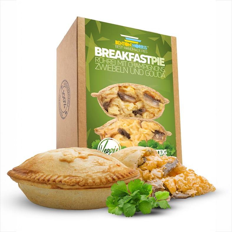 Benton and Horris - Breakfast Pie Rührei mit Champignons – Gefüllte Dinkelmehl-Teigtasche ca. 220 g   2