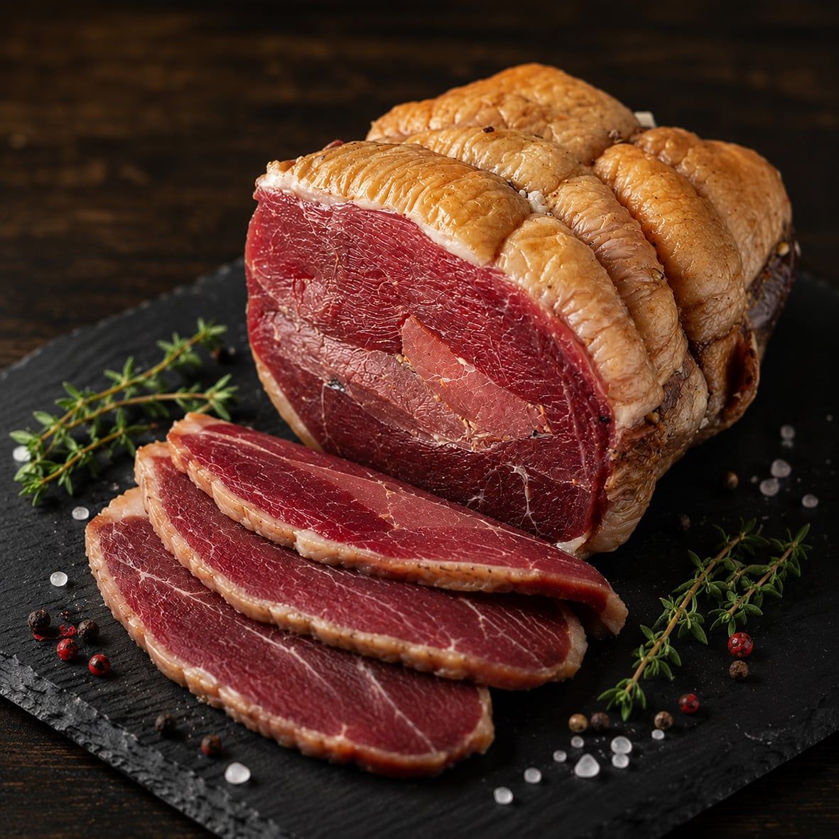 Kaltgeräucherte Gänsebrust mit Haut am Stück, ca. 250 g 2