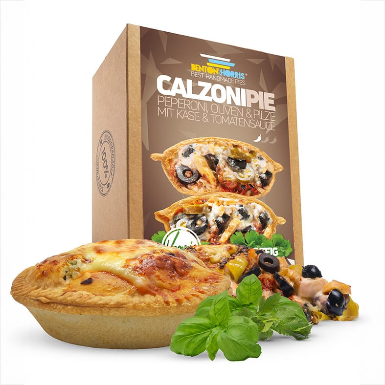 Benton and Horris – Calzoni Pie ohne Schinken - Gefüllte Dinkelmehl-Teigtasche ca. 220 g  