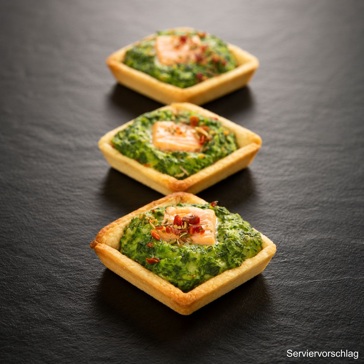 Mini-Quiche Lachs-Spinat tiefgekühlt, 6 x 25 g   2
