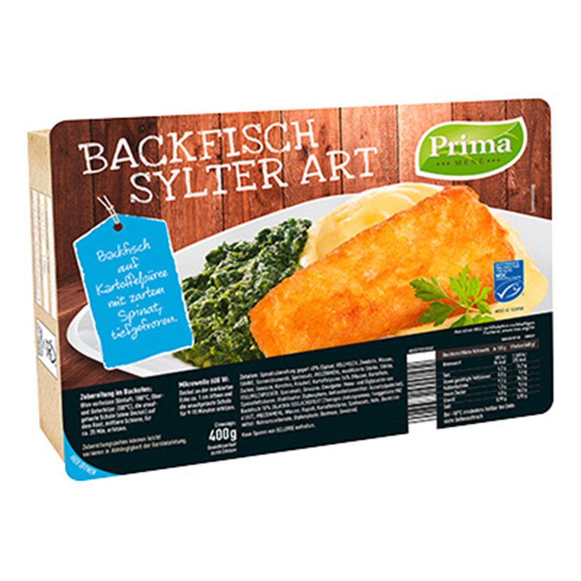 Prima MENÜ – Backfisch Sylter Art, 400 g, tiefgefroren
