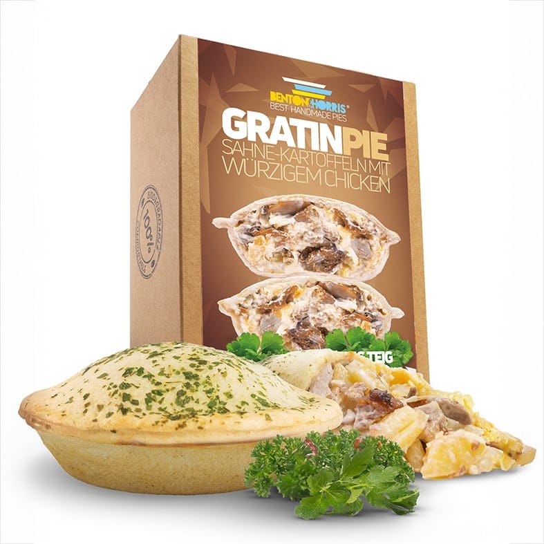 Benton and Horris – Gratin Pie Gefüllte Dinkelmehl-Teigtasche ca. 220 g  