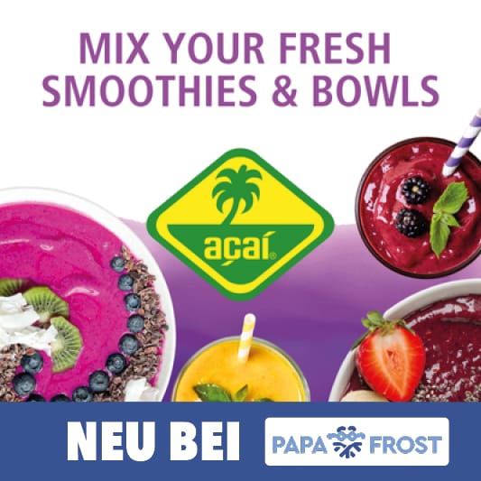 Açaí – Markenkachel mit Smoothies und Bowls