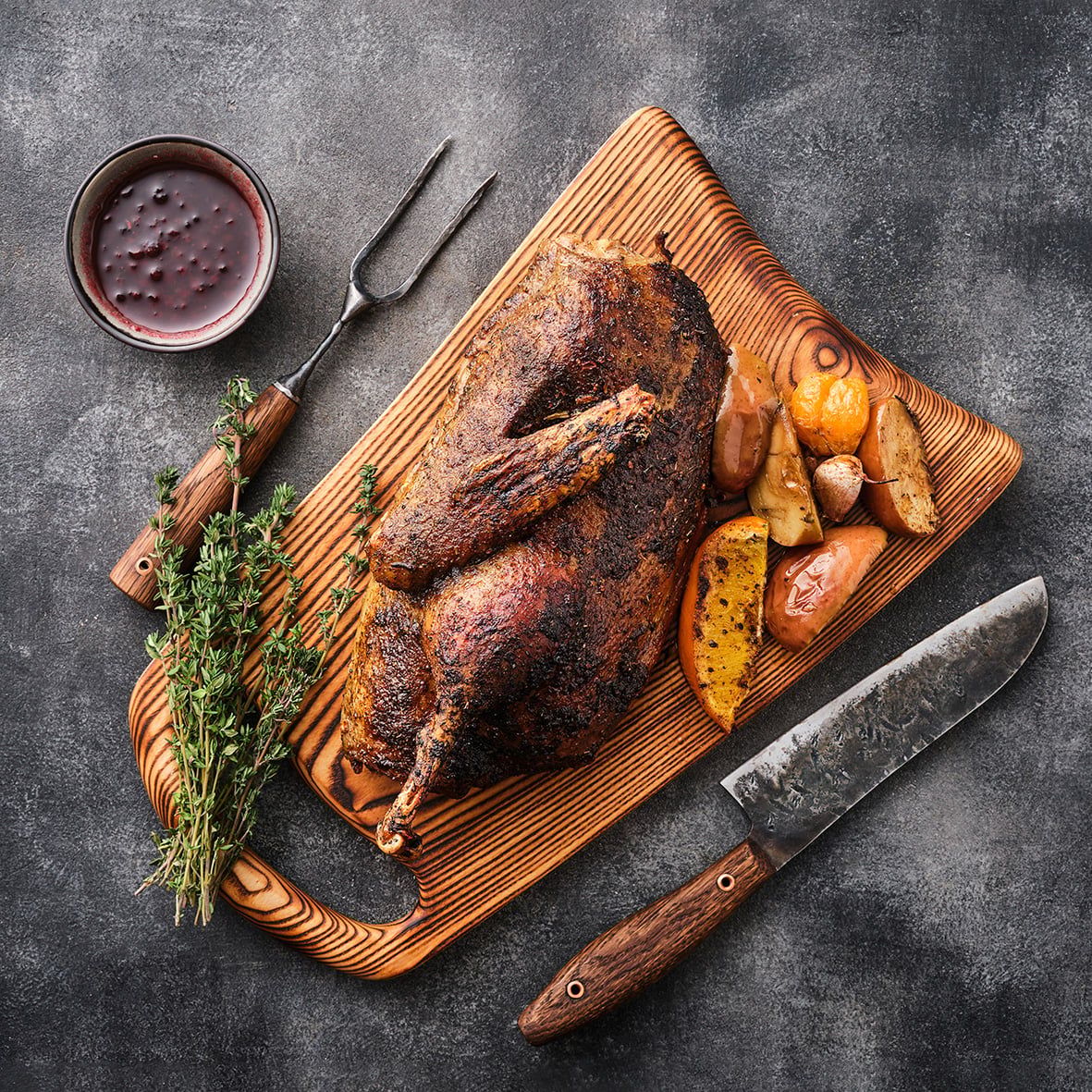 Halbe Gans sous-vide gegart mit Knochen, verschiedene Gewichte 3