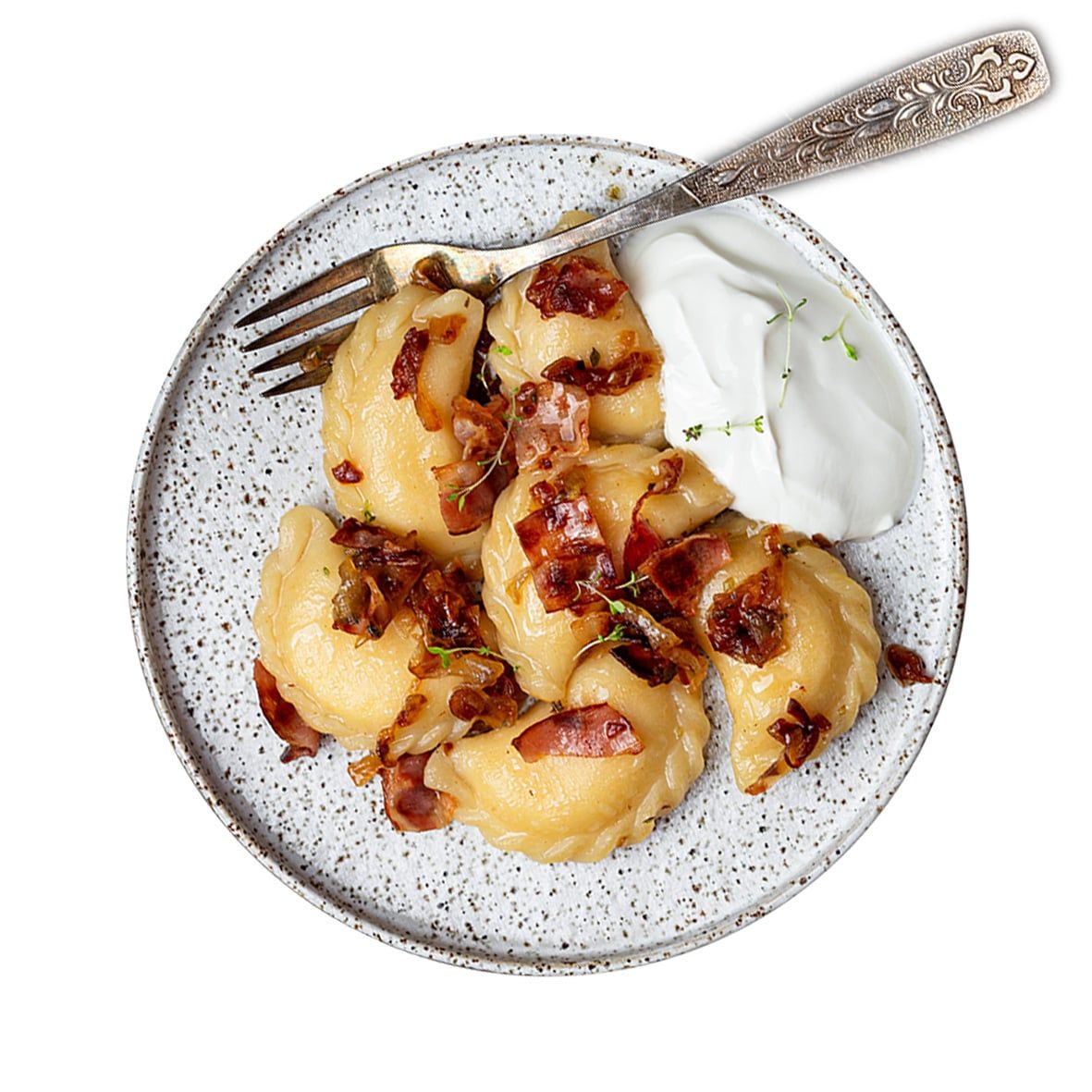 Wareniki m. Kartoffeln u. Speck 