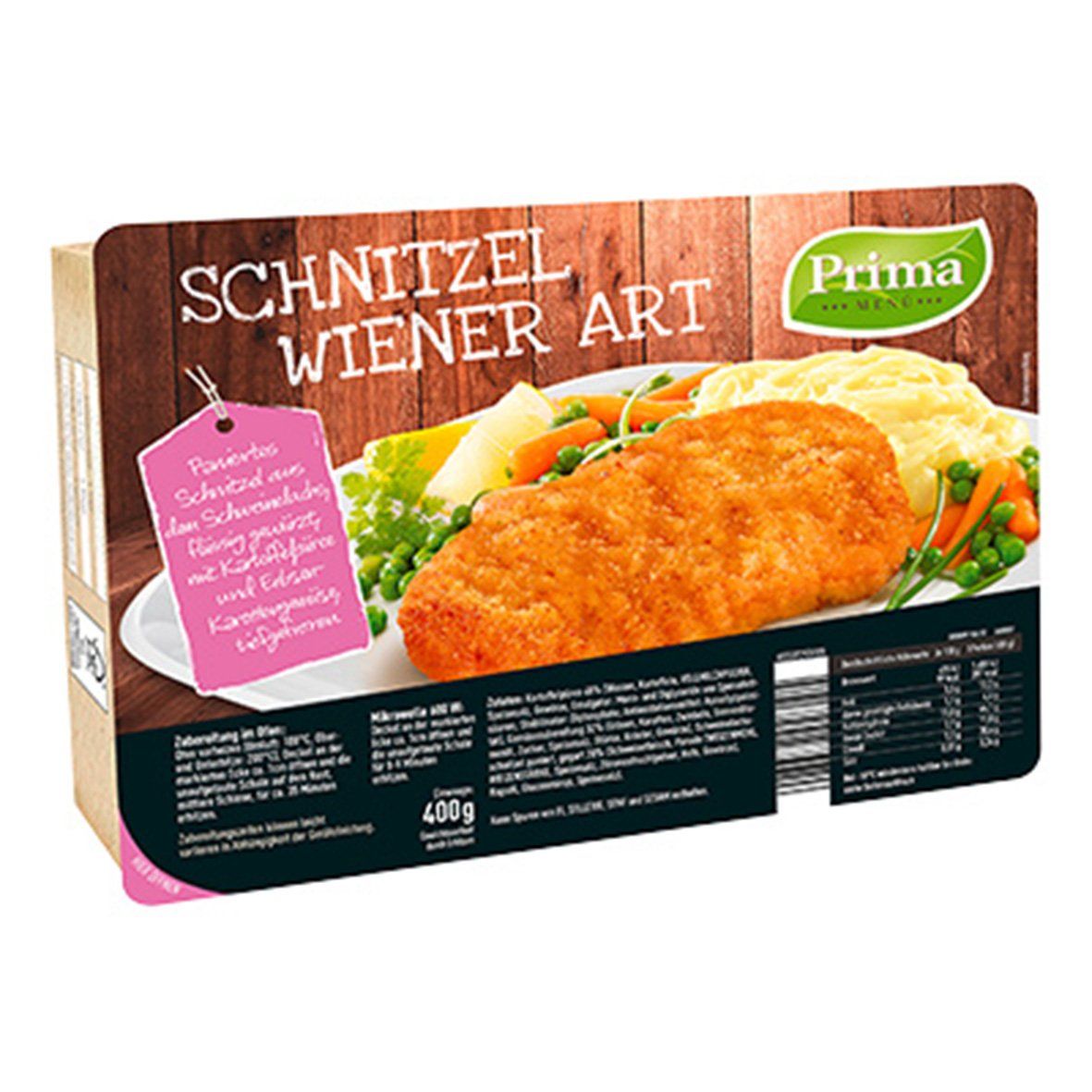 Prima MENÜ – Schnitzel Wiener Art, 400 g, tiefgefroren