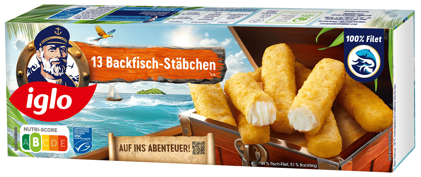 iglo 13 Backfisch-Stäbchen 364g