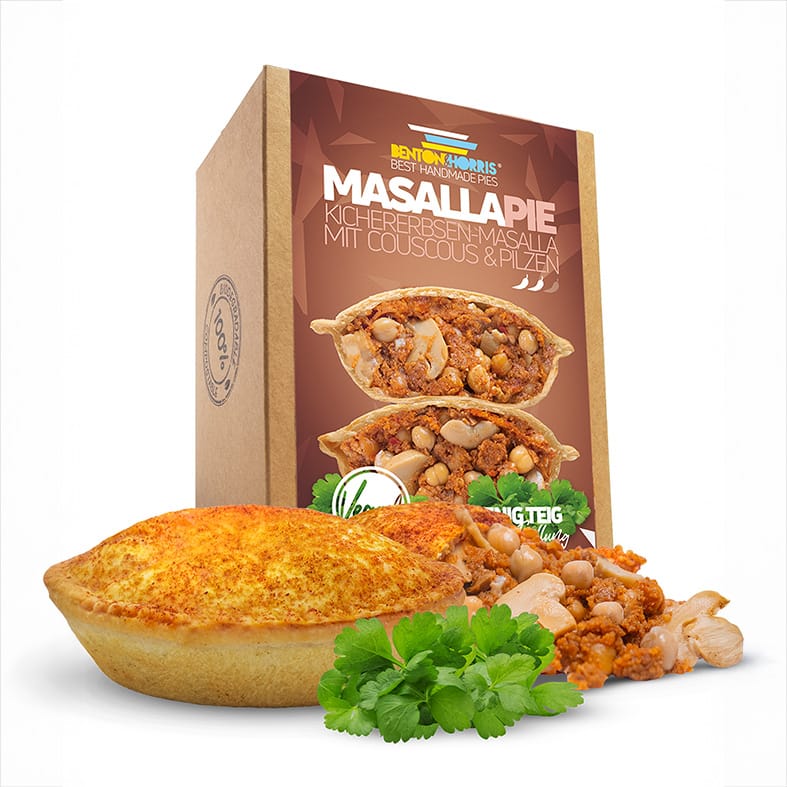Benton and Horris – Masalla Pie Gefüllte Dinkelmehl-Teigtasche ca. 220 g  