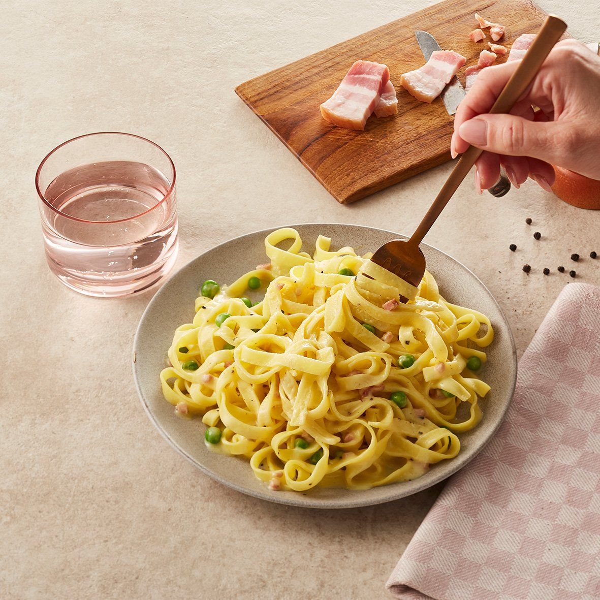 iglo Pasta Carbonara mit knackigen Erbsen 2