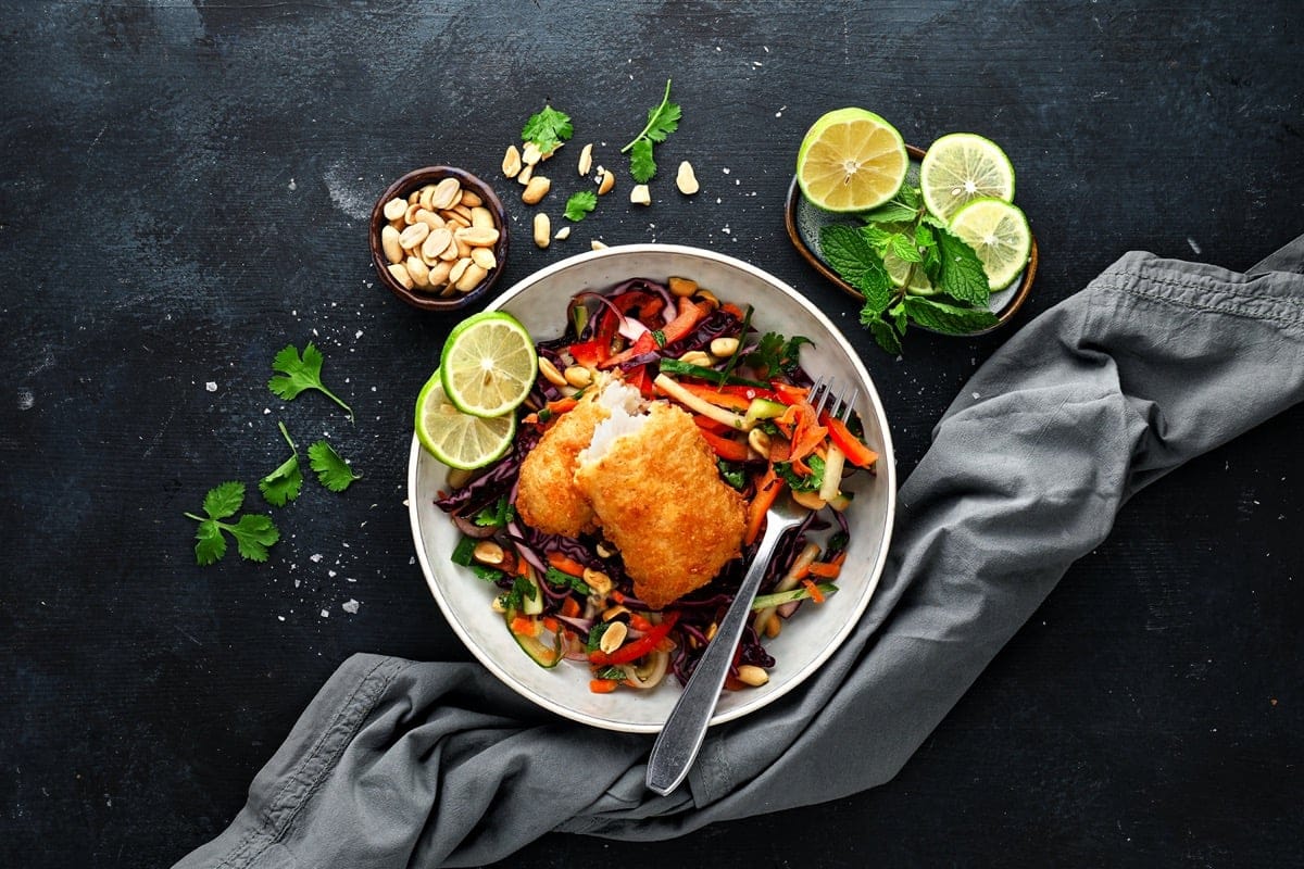 iglo_Backfisch mit Thai-Salat  Su-Sauer-Dressing