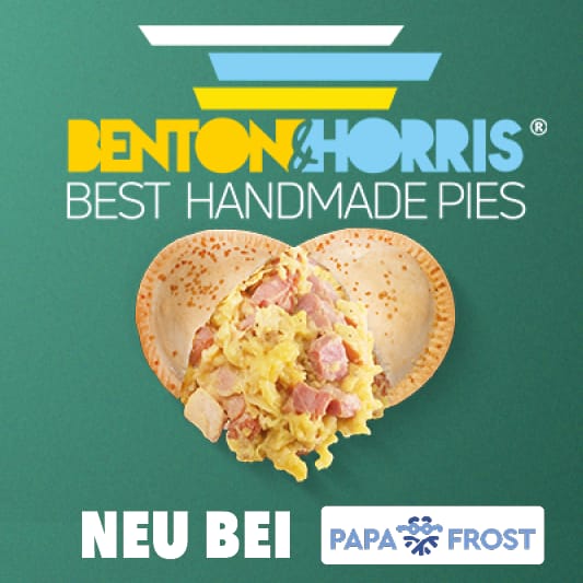 Newsletter-Banner von Papa Frost mit Benton Horris.