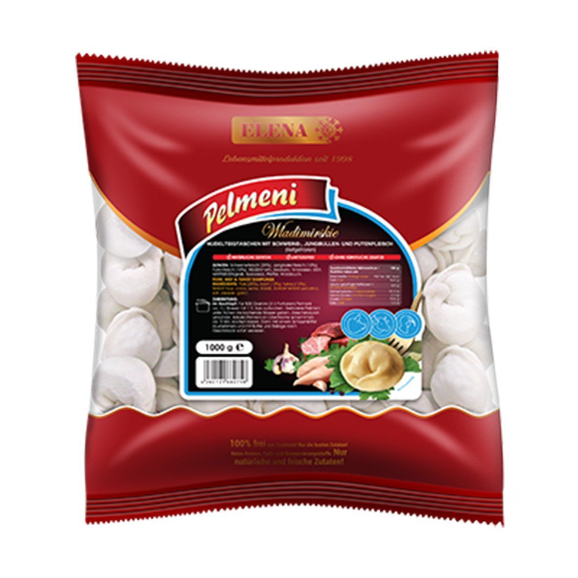 Pelmeni - "Wladimirskie" m. Schweine-, Rind- u. Putenfleisch