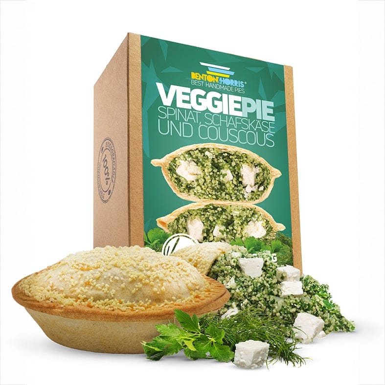 Benton and Horris - Veggie Pie Gefüllte Dinkelmehl Teigtasche ca. 220 g   2
