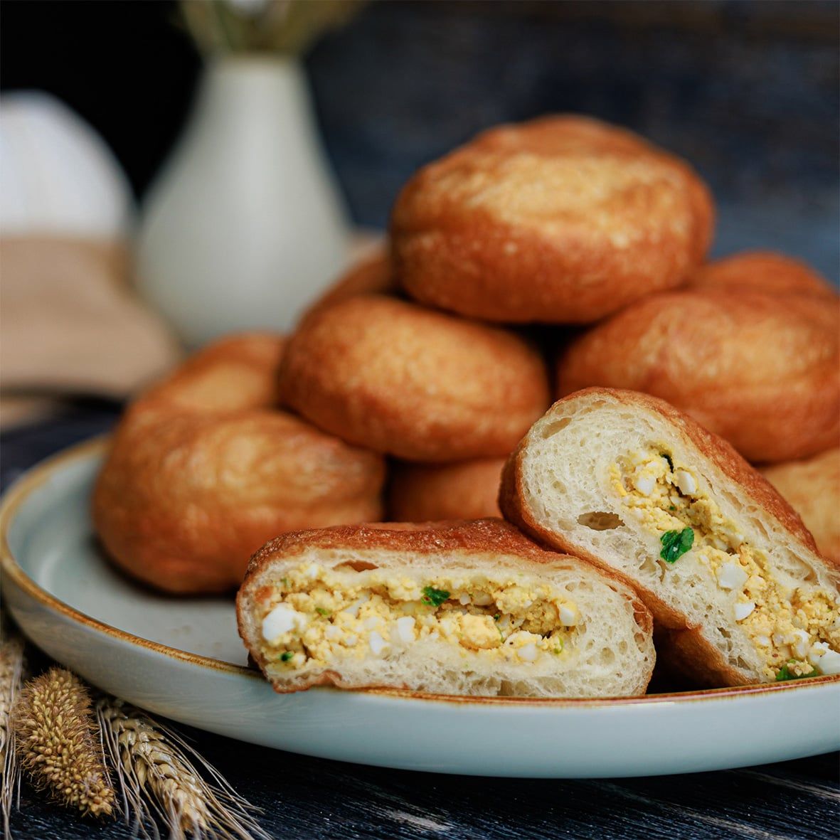 Piroschki m. Ei u. Lauchzwiebeln 2