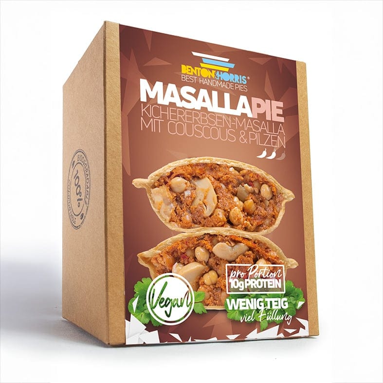 Benton and Horris – Masalla Pie Gefüllte Dinkelmehl-Teigtasche ca. 220 g   2