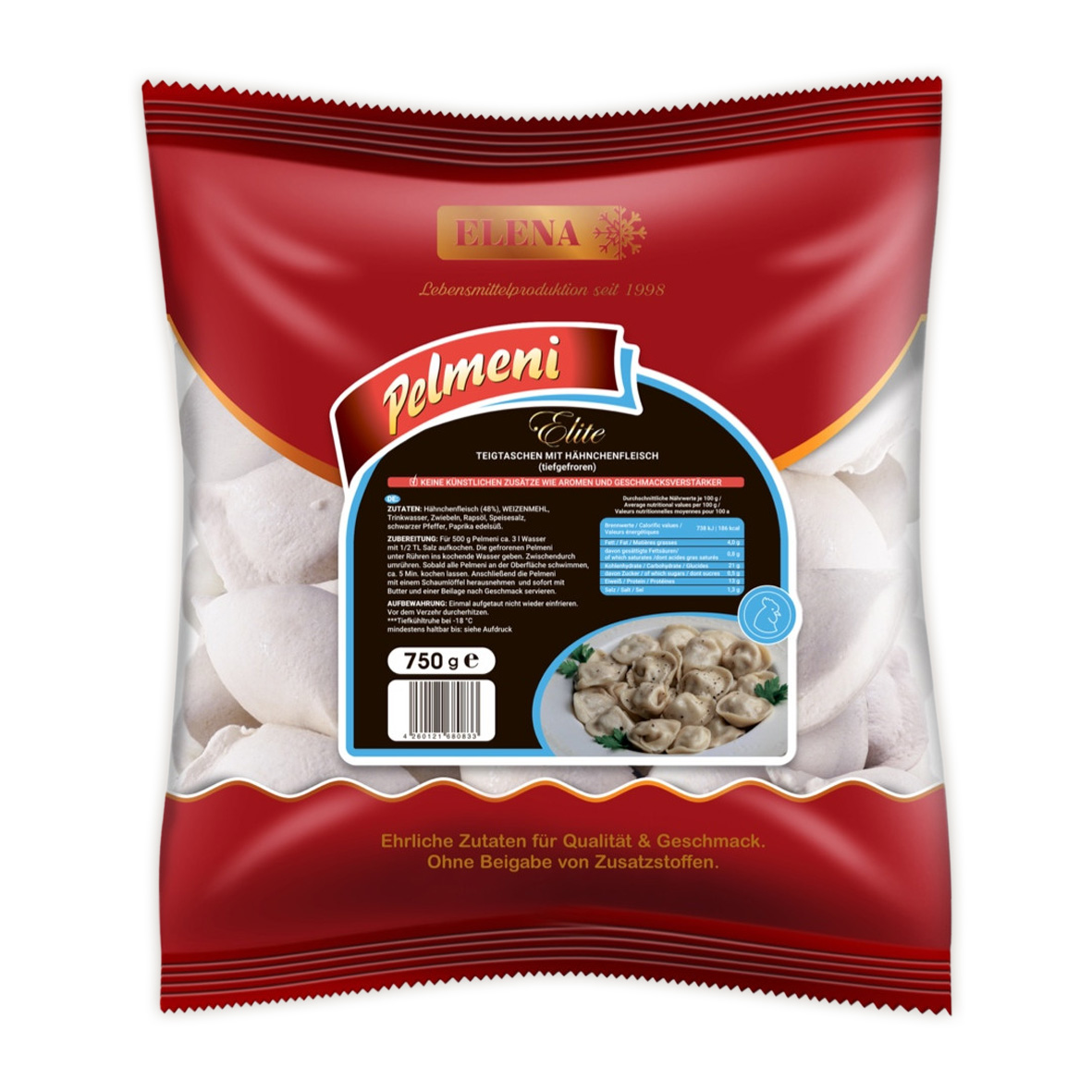 Pelmeni "Elita" mit Hähnchenfleisch (450 g)